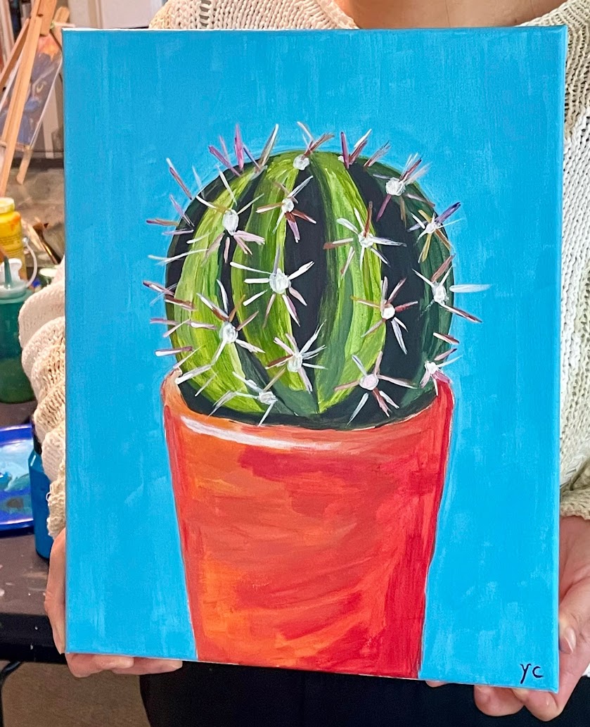 Potted Cactus by Y.C.